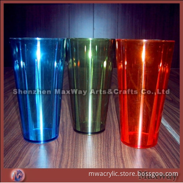Blue cask-shaped skillful table top acrylic vase/flower holder